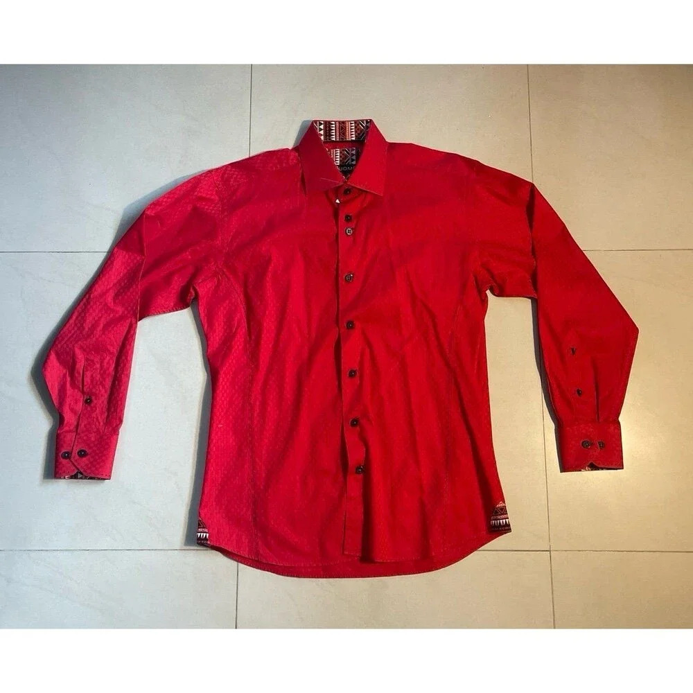 Via Uomo Red Dress Shirt For Men